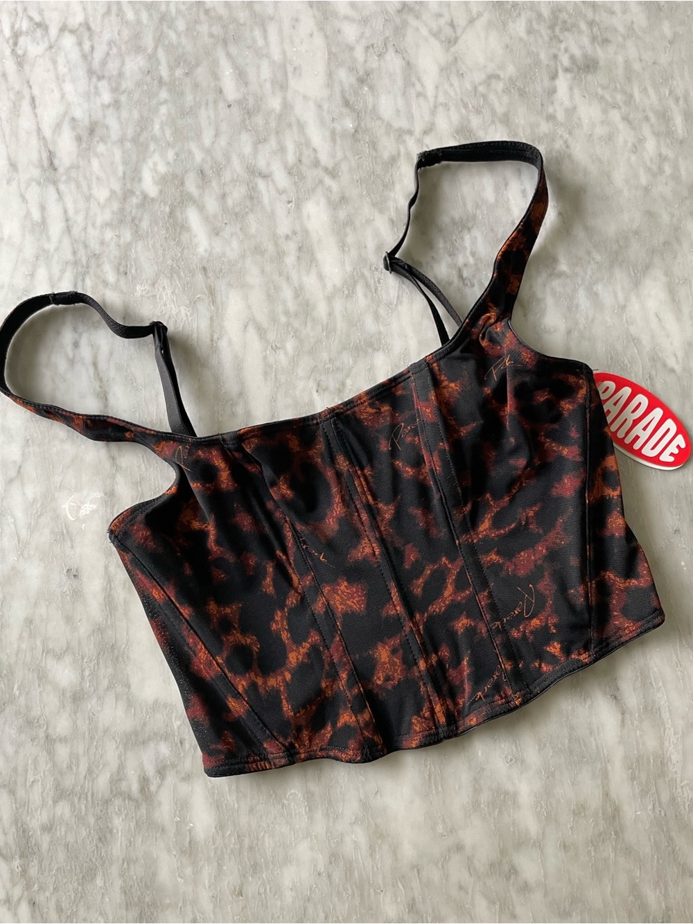 Parade Leopard Silky Mesh Corset